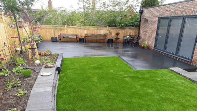 Composite Decking with Artificial grass