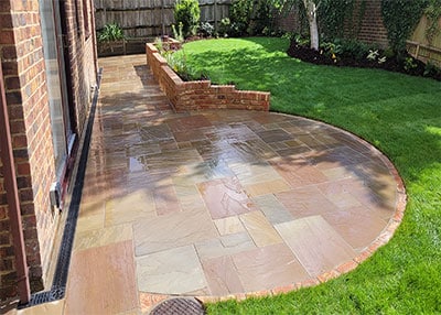 Raj Green Tumbled Sandstone Circular Patio