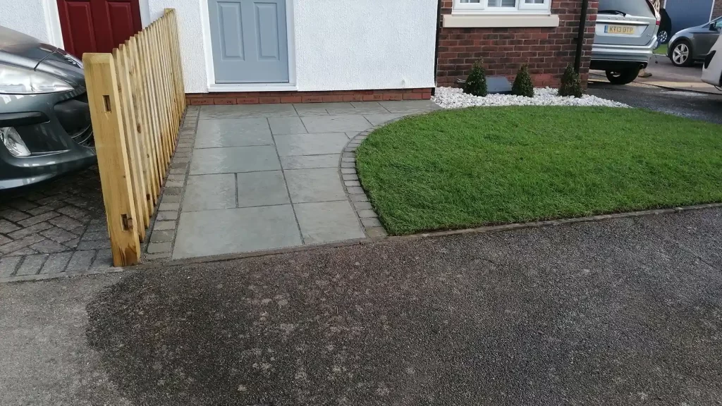 Kota blue limestone pathway with edging.